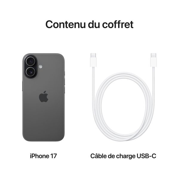 Apple iPhone 17 Noir contenu coffret Apple iPhone 17 Noir contenu coffret