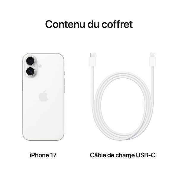 Apple iPhone 17 Blanc contenu coffret Apple iPhone 17 Blanc contenu coffret