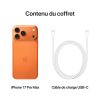 Apple iPhone 17 Pro Max Orange Cosmique contenu coffret